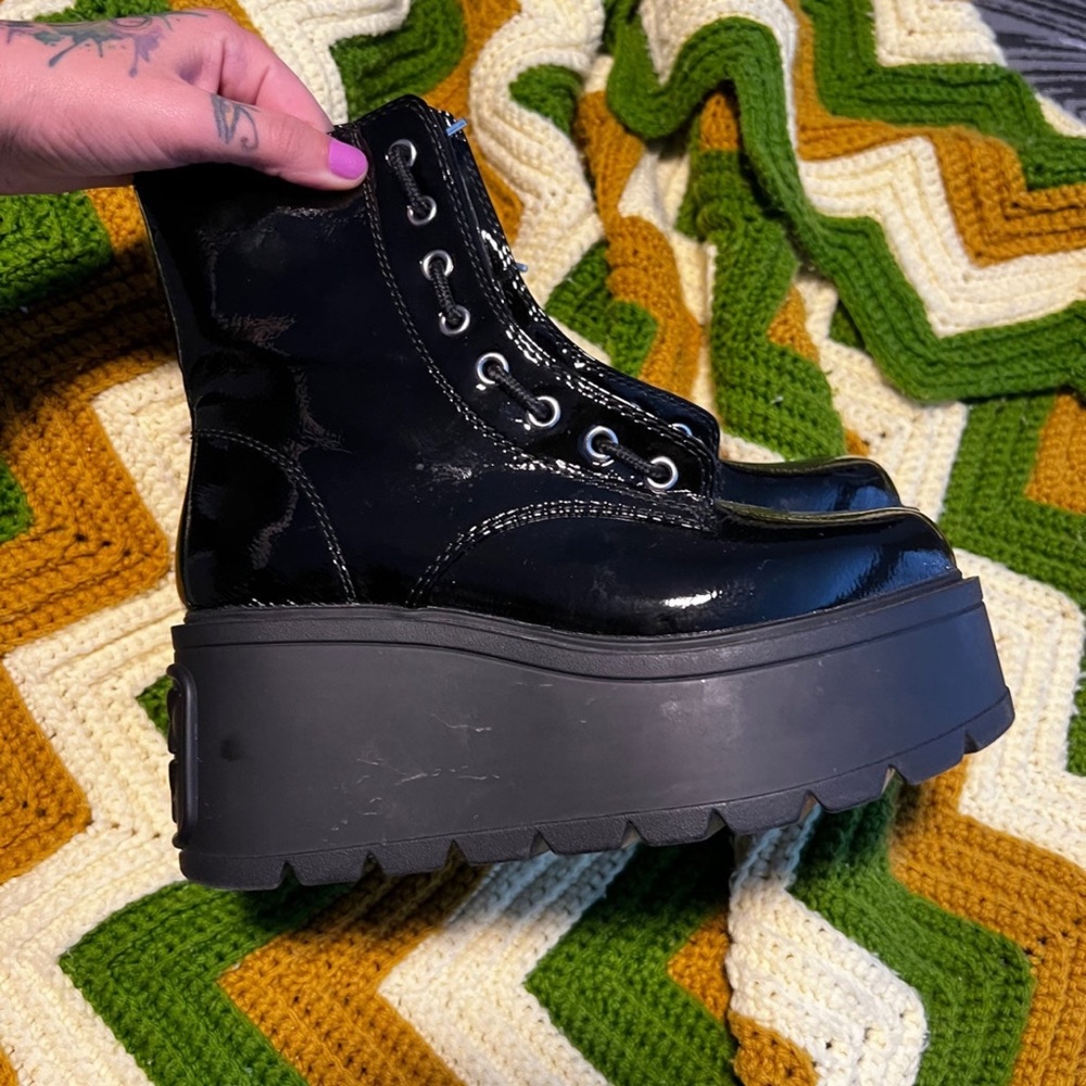 DKNY Shiny Platform Boots